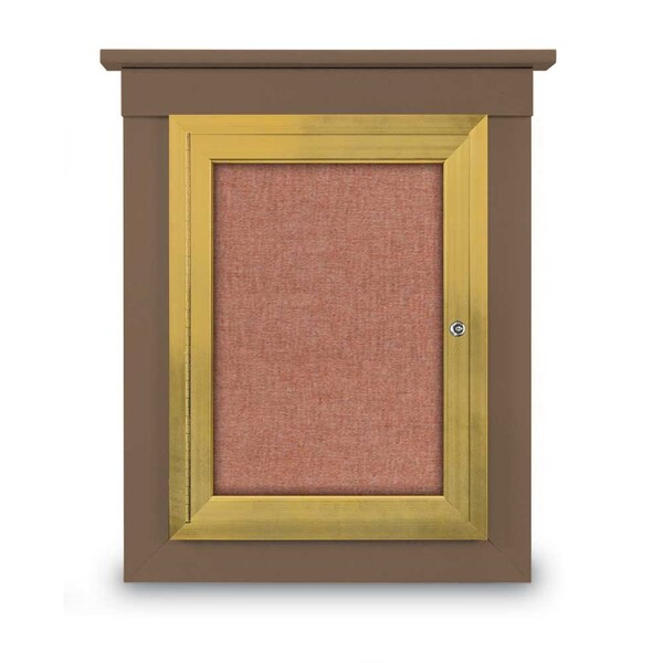 72"x36" 3-Door Enclosed Letterboard, Burgundy/Lt Oak
